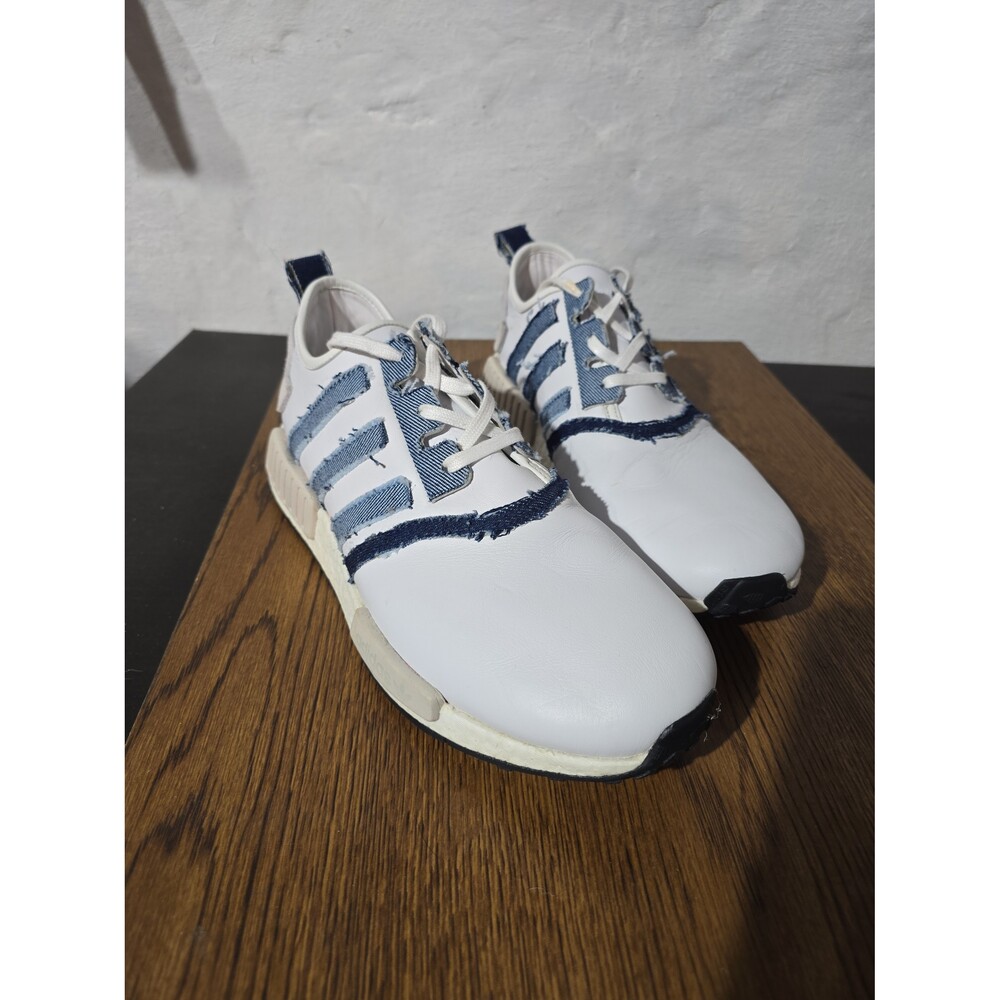 adidas NMD R1 Denim Pack Premium White Leather Raw Denim - Men's 11.5 - Picture 1 of 5
